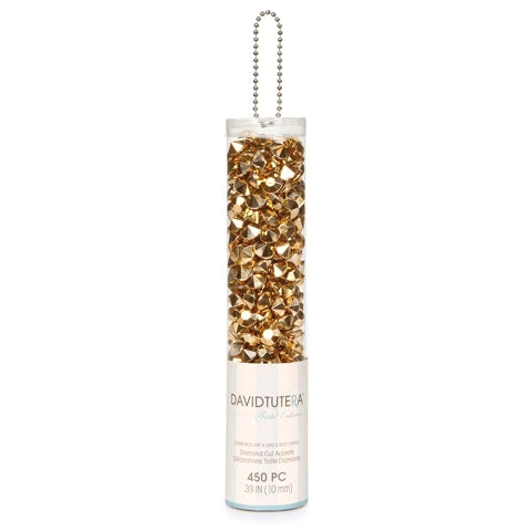 450 Metallic Gold Diamond Cut Gems - Will Float in the Transparent Water Gels (not included) - Vase Decorations - Table Scatter