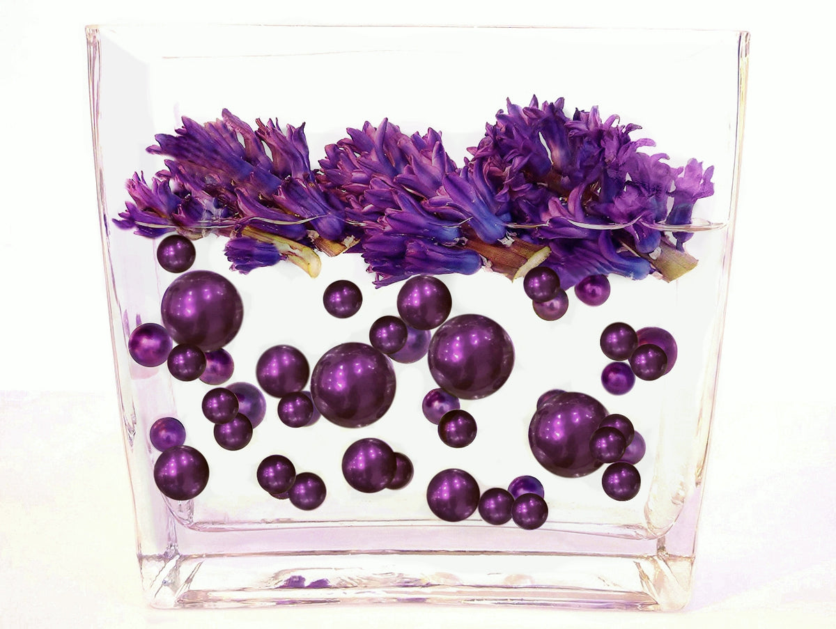 Perles violettes « flottantes » - Décorations de vase sans trou Jumbo/Tailles assorties