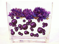 Perles violettes « flottantes » - Décorations de vase sans trou Jumbo/Tailles assorties