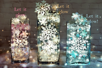 50 Floating Snowflakes-Sparkling Snowballs-Fills 1 Gallon for Your Vases-With Transparent Gels Floating Kit-Option of 3 Submersible Fairy Lights Glow