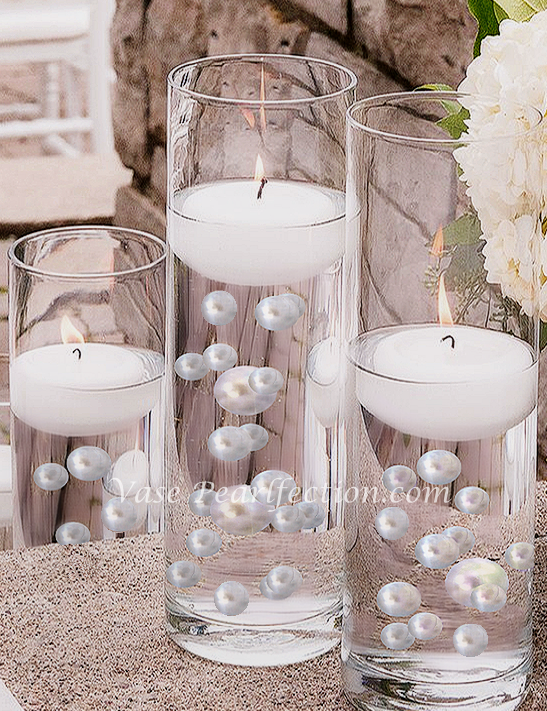 100 Floating White Pearls and Sparkling Gems - Fills 2 Gallons of the Transparent Water Gels for the Floating Effect- With Exclusive Measured Prep Bags - Option: 6 Submersible Fairy Lights Strings