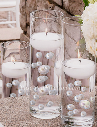 100 Floating White Pearls and Sparkling Gems - Fills 2 Gallons of the Transparent Water Gels for the Floating Effect- With Exclusive Measured Prep Bags - Option: 6 Submersible Fairy Lights Strings