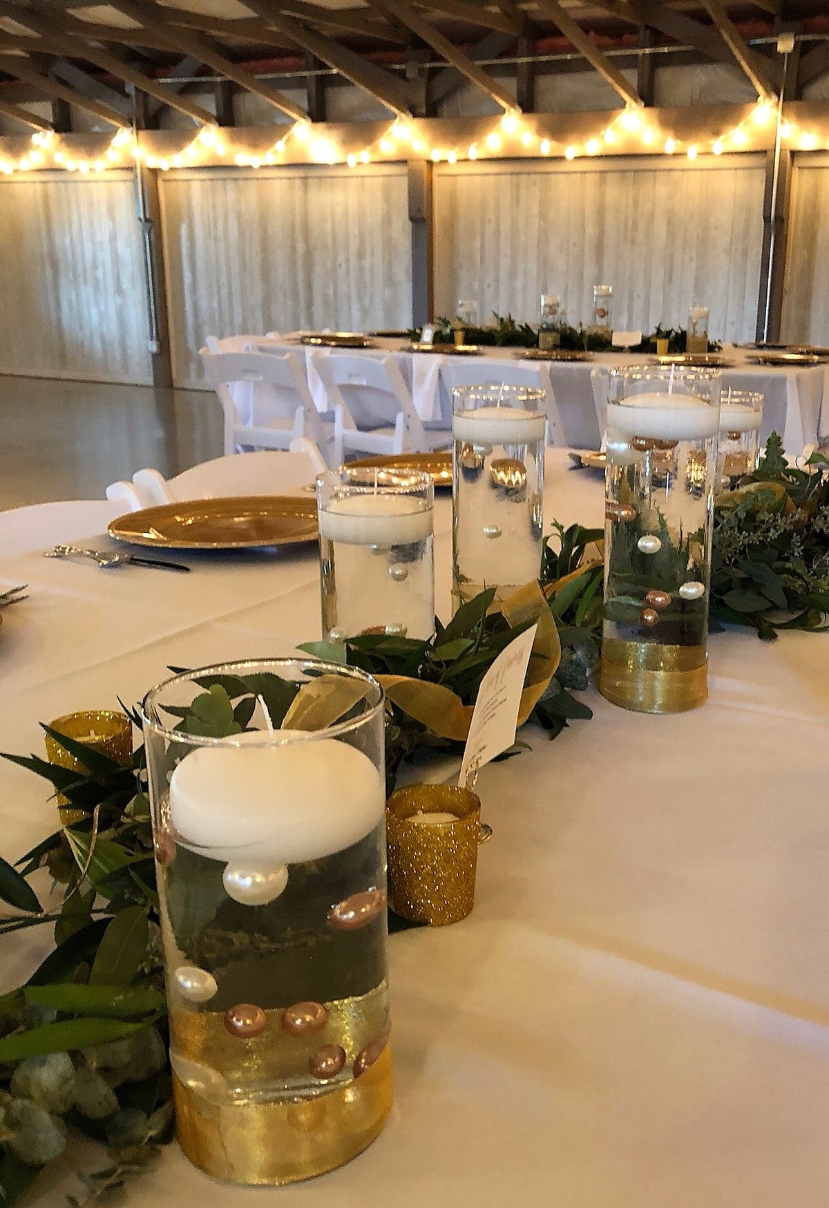 75 Floating Gold Pearls - Fills 1 Gallon of the Transparent Water Gels for the Floating Effect- With Exclusive Measured Prep Bags - Option: 3 Submersible Fairy Lights Strings
