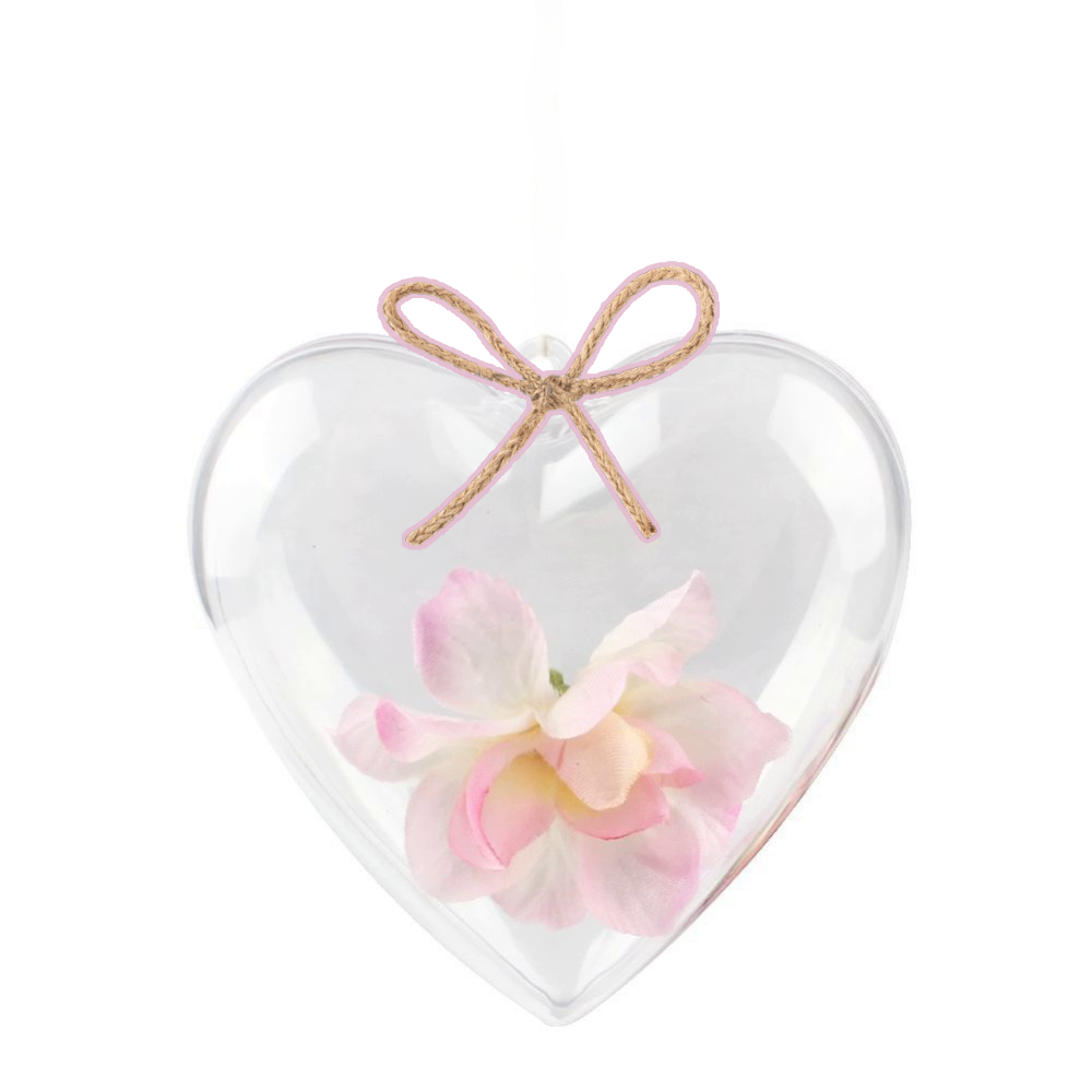 "Floating" Big Heart full of Your Choice of Pearls, Gems, or Flowers Color - Vase Decorations