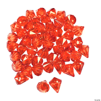 *CLEARANCE* 1 LB. Bright Red Sparkling Diamond Gems - Jumbo Vase Decorations and Table Scatter